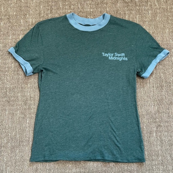 Taylor Swift Tops - Taylor Swift Midnights Green Ringer T-Shirt Size M